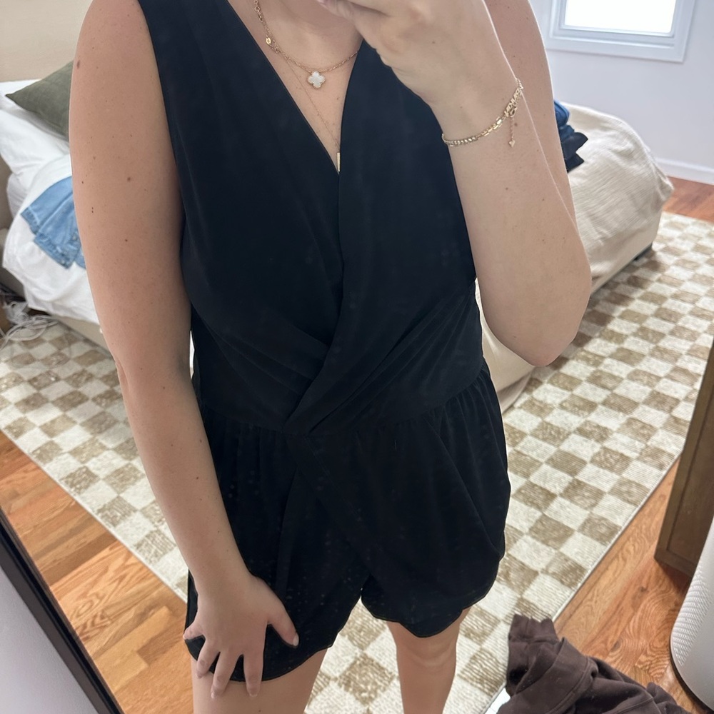 BCBGeneration Black V-Neck Jumpsuit